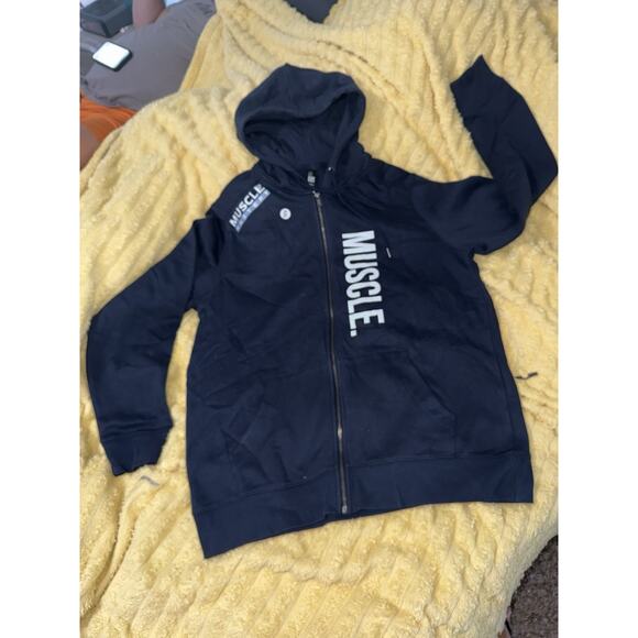 Men’s Muscle Mastery Full Zip Hoodie Navy Blue Size XXL - Picture 1 of 11